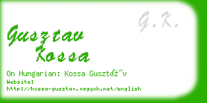 gusztav kossa business card